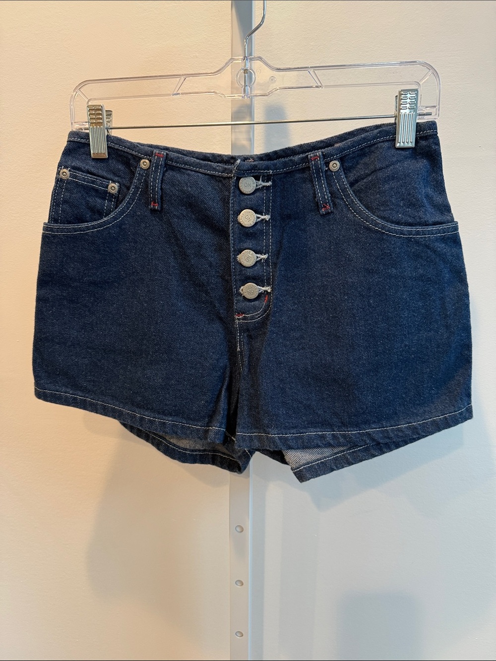 Vintage No Boundaries Blue Button Fly Denim Shorts Junior Size 5 Y2K Festive
